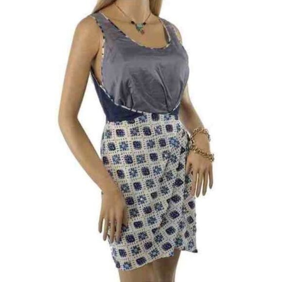 NWT Sachin & Babi Studded Silk Geometric Mini Sheath Wrap Dress | Y2K Coastal 6 - Picture 5 of 9